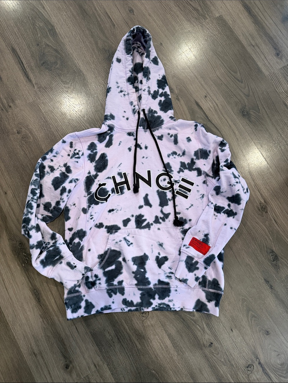 CHNGE Lavender and Black Tie-Dye Pullover Hoodie